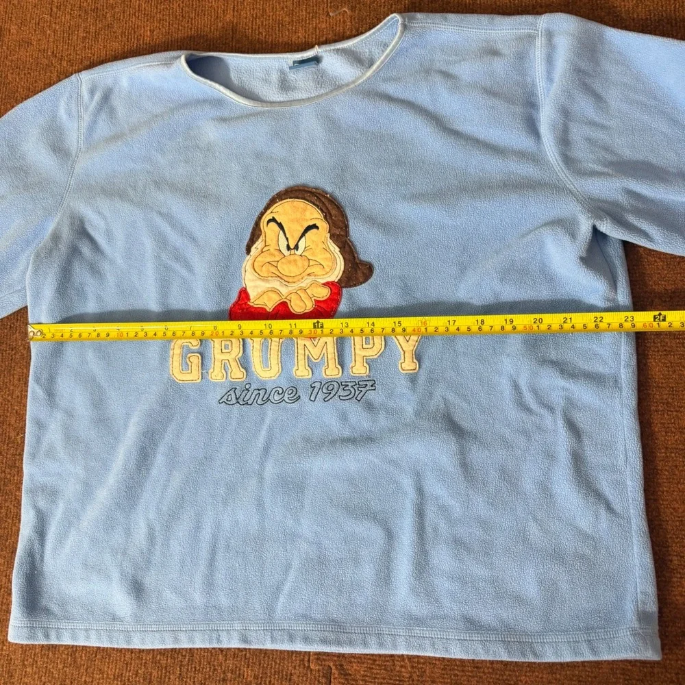 Disney Grumpy Since 1937 Blue Fleece Sweatshirt Snow White Dwarf Mens‎ XL A-
